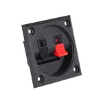 Conector pătrat pentru boxă, 2 contacte, montaj pe panou 57×57 mm
