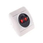 Conector boxă X4 cu 4 contacte pentru 2 difuzoare, montaj pe tencuială