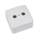 Priză TV aplicată pe perete, albă, model SS3-2022