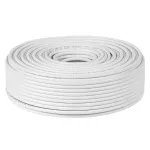 Cablu coaxial RG6 din cupru, rola 100 m, ecranat, PVC alb
