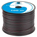 Cablu difuzor CCA 2x0,16 mm negru, rola 100 m pentru audio