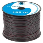 Cablu difuzor CCA 2x0,20 mm² negru, rola 100 m pentru boxe