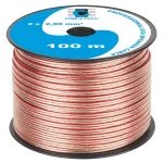 Cablu difuzor CCA 2x2.0 mm transparent, rola 100 m Cabletech
