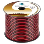 Cablu difuzor din cupru 2x0,5 mm² roșu/negru, rolă 100 m Cabletech