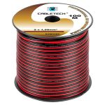 Cablu difuzor din cupru 2x1.5 mm rosu/negru, rola 100 m Cabletech