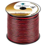 Cablu difuzor din cupru 2x1.5 mm rosu/negru, rola 100 m Cabletech