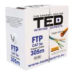 Cablu FTP Cat 5e din cupru 0,52 mm, rola 305 m – TED Electric