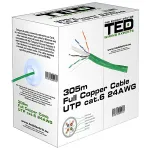 Cablu UTP Cat6 din cupru 0,5 mm, rola 305 m, 24AWG TED Electric