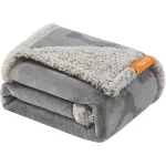 FEANDREA Patura impermeabila pentru caini si pisici, fleece dublu, 101x73 cm, gri Household NewTrend