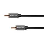 Cablu audio RCA-RCA 1 m Kruger&Matz pentru conexiuni analogice stabile