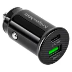 Încărcător auto Kruger&Matz 20W cu USB-A QC 3.0 și USB-C PD, 12–24V