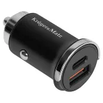 Încărcător auto Kruger&Matz 30W USB-A + USB-C, QC & Power Delivery