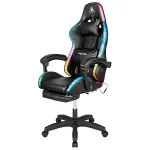 Scaun gaming Kruger&Matz GX-150 negru cu LED, spătar 145°