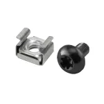 Set șuruburi rack negre DateUp, cutie 100 buc pentru dulapuri 19 inch