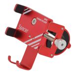 Suport telefon pentru bicicletă, metalic, roșu, Spacer – prindere sigură