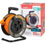 Prelungitor pe tambur Strend Pro 15 m, 4 prize, cablu 1,5 mm²