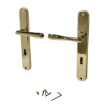Set mânere pentru ușă Elegant BB 08/072, finisaj auriu, cu plăcuță lungă