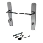 Set mânere ușă Verona WC, pe șild lung, crom lucios (stânga)