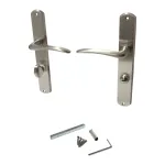 Set mânere ușă Verona WC 08/072, finisaj satinat, cu rozete lungi