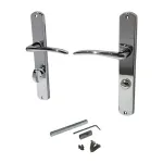 Set mânere ușă Verona WC 08/072, crom lucios, cu șilduri și accesorii