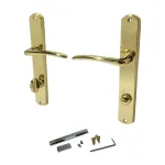 Set mânere ușă Verona pentru WC/baie, finisaj auriu lucios (alamă)
