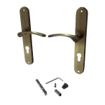 Set mânere ușă Violetta PZ 72 pe șild, finisaj bronz antichizat (stânga)