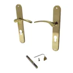 Set mânere ușă pe plăcuță Violetta PZ 72 mm, finisaj auriu (stânga)