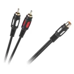 Cablu adaptor RCA 1x mamă la 2x tată, 25 cm, pentru audio/video