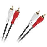 Cablu audio 2xRCA-2xRCA 1,5 m, 4 mm, mufe rosu/alb