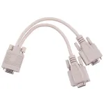 Adaptor split VGA 15 pini: 1x tata la 2x mama, pentru conectare duală
