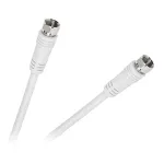Cablu coaxial F tata–F tata 1,8 m pentru TV/SAT, alb