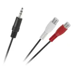Cablu jack 3.5 mm tată la 2x RCA mamă, 25 cm pentru audio stereo