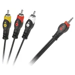 Cablu jack 3.5 mm 4 pini (A/V) la 3 RCA, 3 m