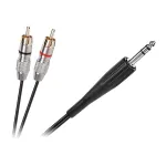 Cablu audio Jack 6.3 mm mono tata la 2x RCA tata, 3 m