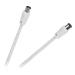 Cablu RF video alb 5 m cu mufe TV, pentru conectare televizor/receiver