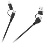 Cablu 2+2 USB A/C la USB-C/Lightning 1 m, Cabletech