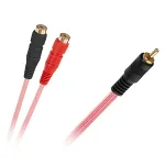 Cablu Y RCA 1x RCA tată la 2x RCA mamă, 0,2 m pentru audio stereo