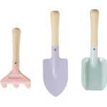Sada náradia Strend Pro, záhradnícka, detská, 3-dielna, drevo + oceľ, lopatka hrable a rýľ