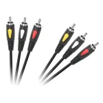 Cablu 3RCA–3RCA Cabletech Eco-Line, 3 m, pentru conexiuni audio-video