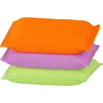 Set bureți de vase Strend Pro, 3 bucăți, mix culori, suprafață profilată