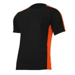 Tricou din bumbac negru-portocaliu, Ring Spun 180 g/m², mărimea L