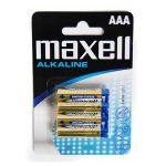 Baterii alcaline Maxell AAA LR03, set blister 4 bucăți pentru dispozitive