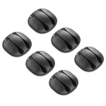 Set 6 cleme autoadezive pentru organizarea cablurilor, negru