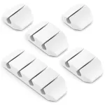Set 5 cleme autoadezive pentru organizarea cablurilor, alb