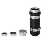 Kit obiective pentru smartphone 4 în 1 M-Life cu clip universal (fisheye, wide, macro, zoom)