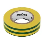 Bandă izolatoare verde/galben Rebel 0,13 mm x 19 mm x 10 yd (9,14 m)