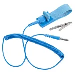 Brățară antistatică reglabilă ESD cu cablu spiralat și clemă metalică