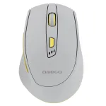 Mouse wireless Omega reîncărcabil USB-C, 2400 DPI, 6 butoane, gri