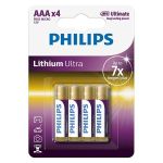 BATERIE LITHIUM ULTRA LR3 AAA BLISTER 4 BUC PHILIPS