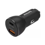 Încărcător auto Philips cu USB-A și USB-C PD, încărcare rapidă 36W
